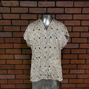 Geometric Silk  Women's Blouse